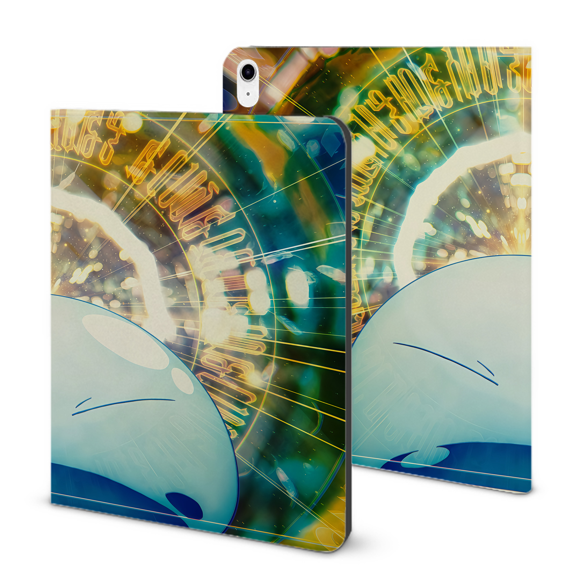 （画像用） 転スラ Regarding Reincarnated to Slime IPad ケース ブック型 PUレザー TPU 耐衝撃 軽量 薄型 ペン収納なし 全面保護 IPad 各モデル対応